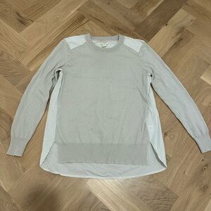 J crew Gray Sweater with Striped Detail